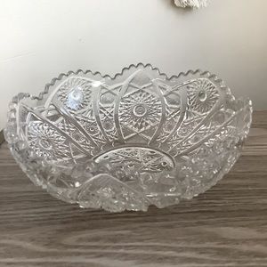 Imperial Glass Clear Pressed Glass bowl with Sawtooth Edge arches